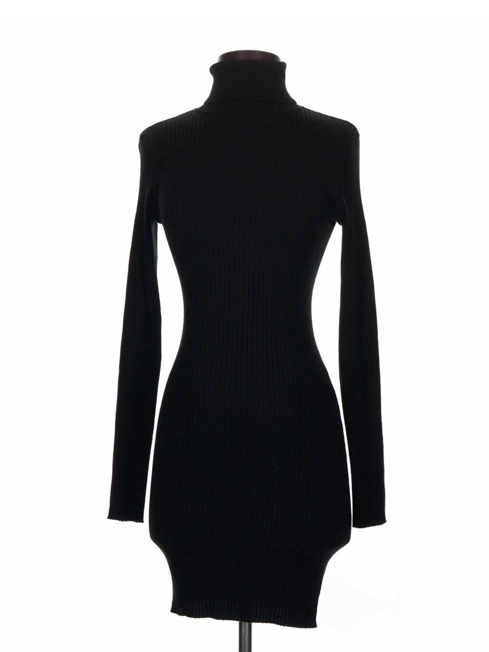 Wild Fable Classic Black Turtleneck Ribbed Bodycon Dress - Women